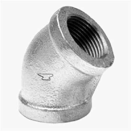 Anvil 8700126603 .5 in. Malleable Iron Pipe Fitting Galvanized 45 Degree Elbow 227579